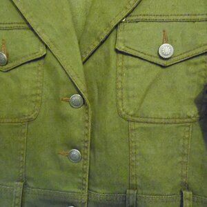 DG By Diane Gilman Green Color Denim Duster Coat Size L